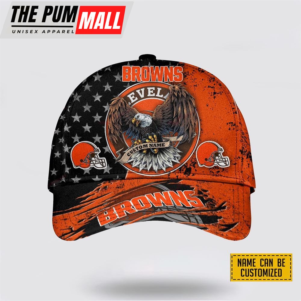 NFL Cleveland Browns Cap 3D Personalized Classic Eagles Hats Show Your Team Spirit In Style