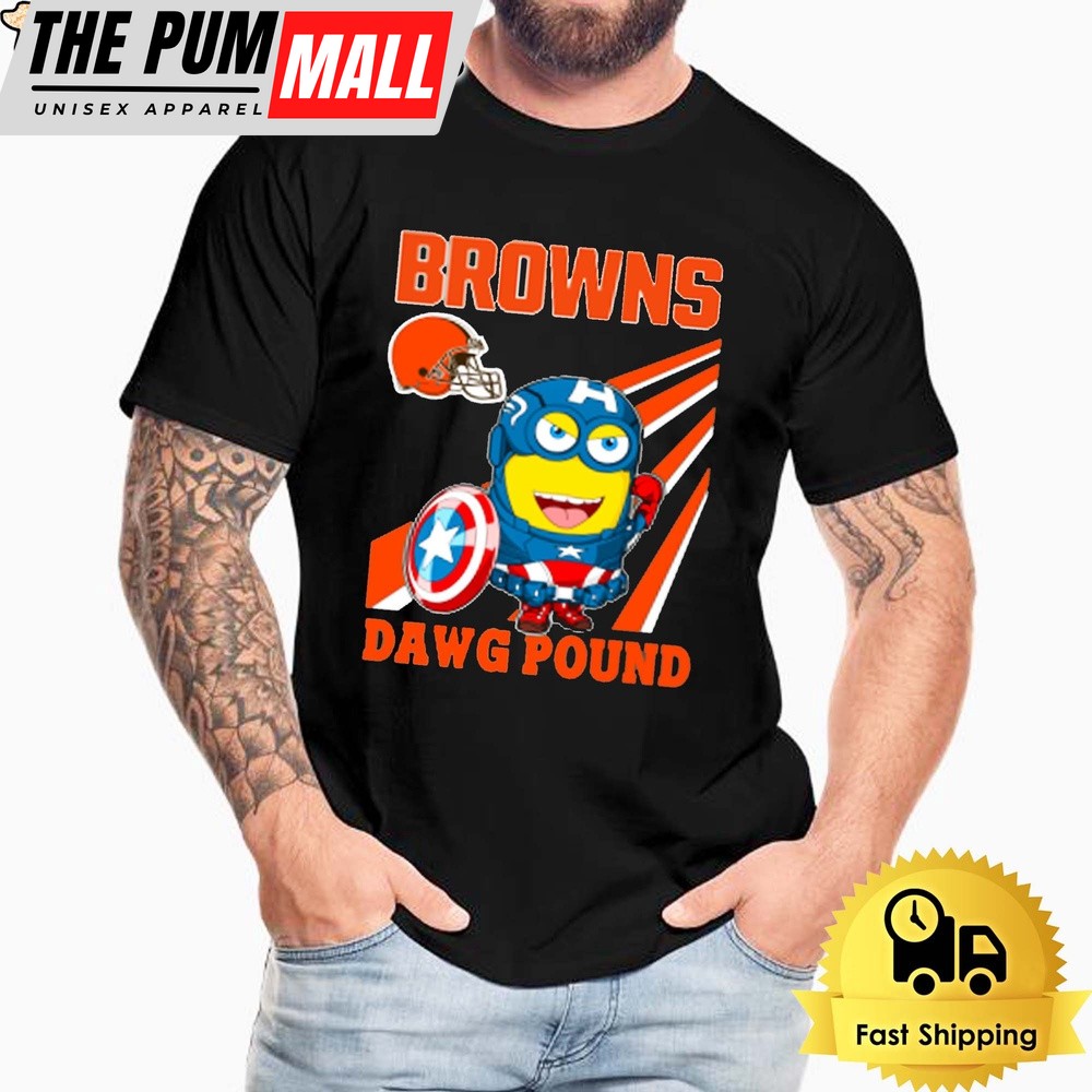 NFL Cleveland Browns Captain America Minion Dawg Pound Unisex T-Shirt