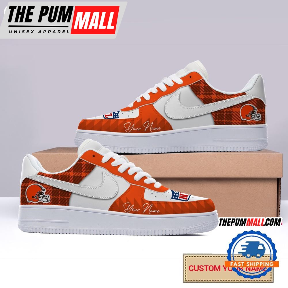 NFL Cleveland Browns Christmas Logo Pattern Custom Air Force 1 Shoes Sneaker