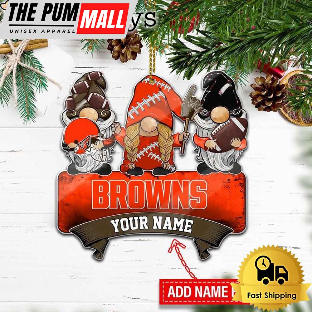 NFL Cleveland Browns Custom Gnome Christmas Ornament Limited Edition