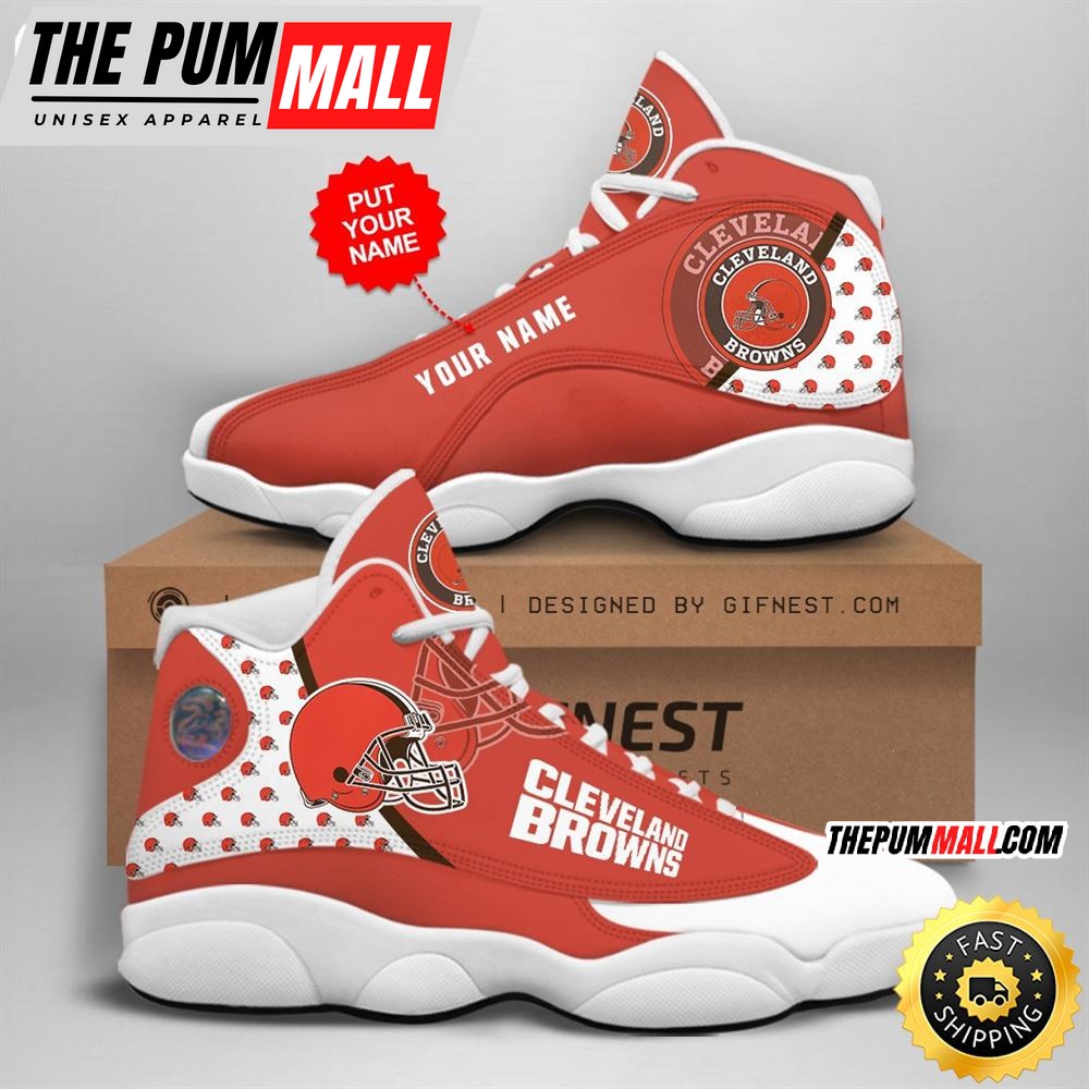 NFL Cleveland Browns Custom Name Air Jd 13 Shoes V1