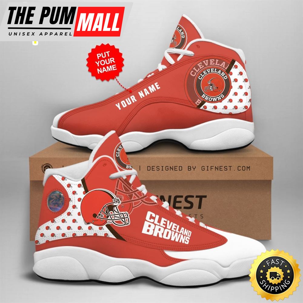 NFL Cleveland Browns Custom Name Air Jd 13 Shoes V1