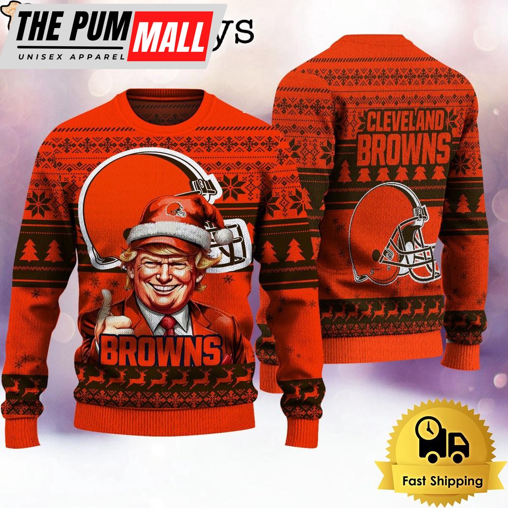 NFL Cleveland Browns Donald Trump Ugly Christmas Sweater