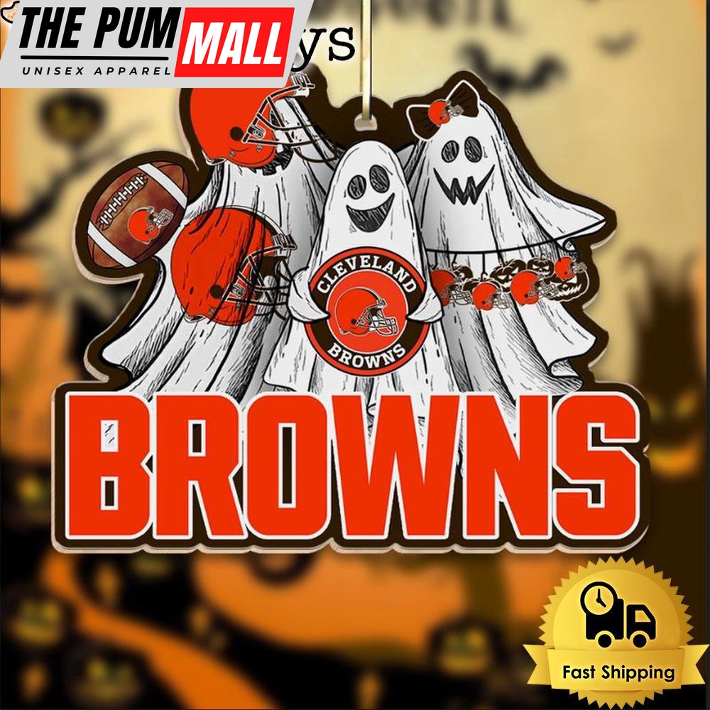 NFL Cleveland Browns Football Halloween Ghosts Ornament Limited Edition