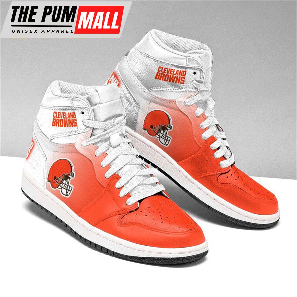 NFL Cleveland Browns Football Team Air Jd 1 Hightop Shoes Sizes