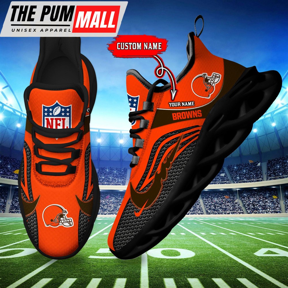 NFL Cleveland Browns Football Team New Design Max Soul Shoes Sneaker