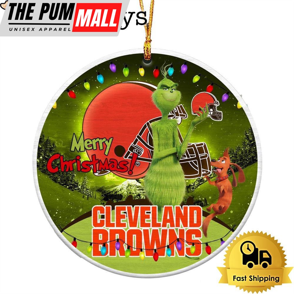 NFL Cleveland Browns Funny Grinch Merry Christmas Ornaments Limited Edition