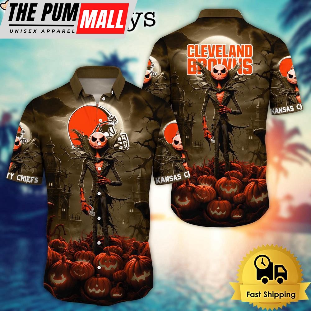 NFL Cleveland Browns Halloween Jack Hawaiian Shirt