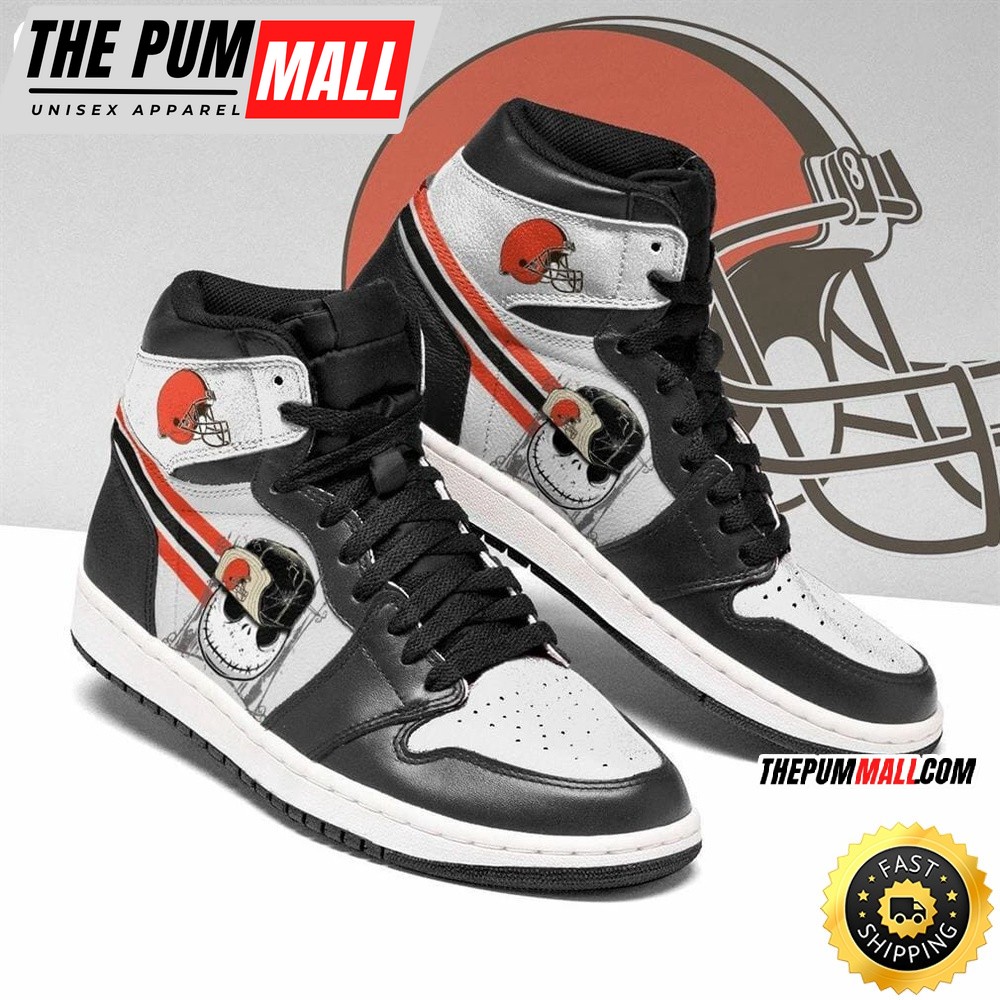 NFL Cleveland Browns Jack Skellington Air Jd 1 High Sneakers