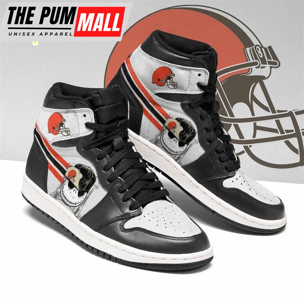 NFL Cleveland Browns Jack Skellington Air Jd 1 High Sneakers