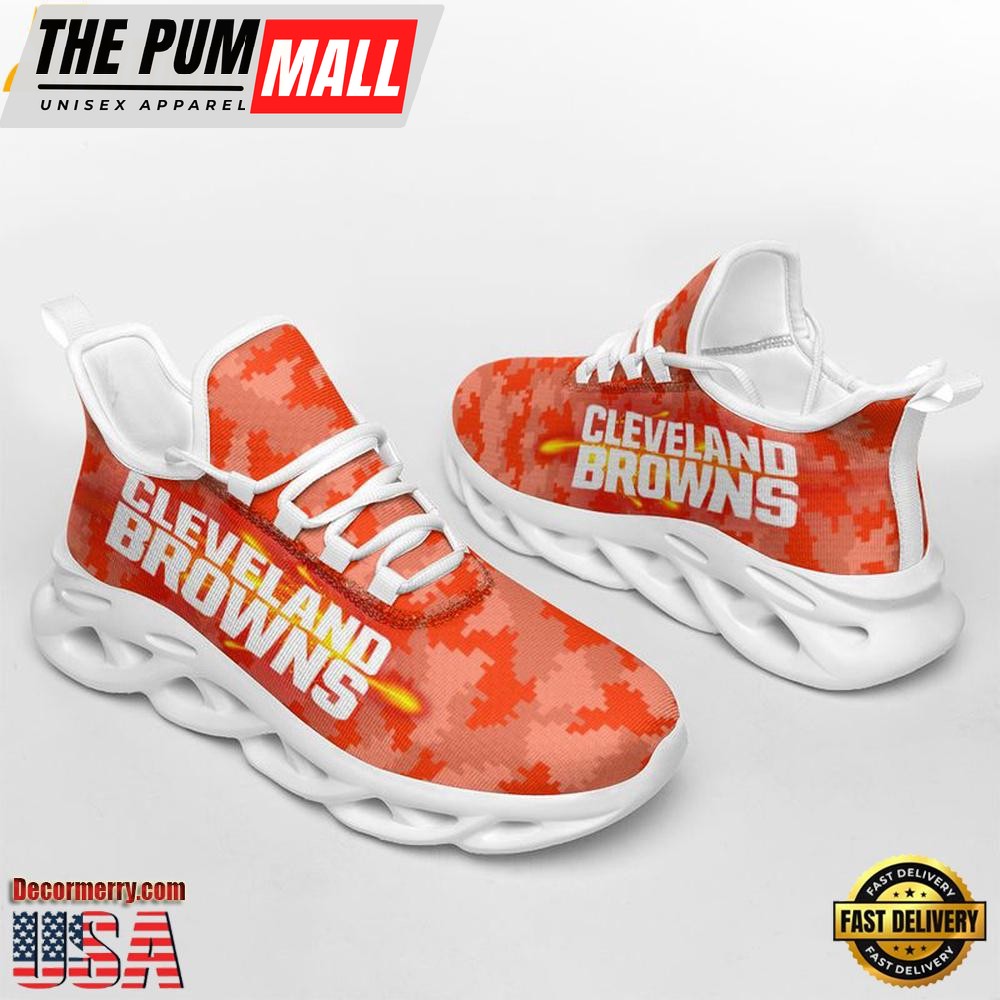 NFL Cleveland Browns Knitted Camouflage Max Soul Shoes , Running Sneakers Shoes