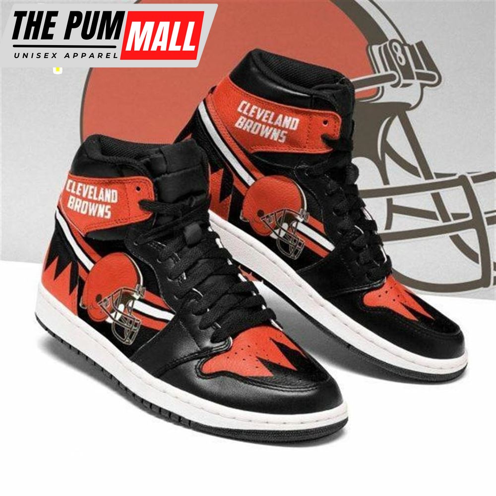 NFL Cleveland Browns Logo Air Jd 1 High Sneakers