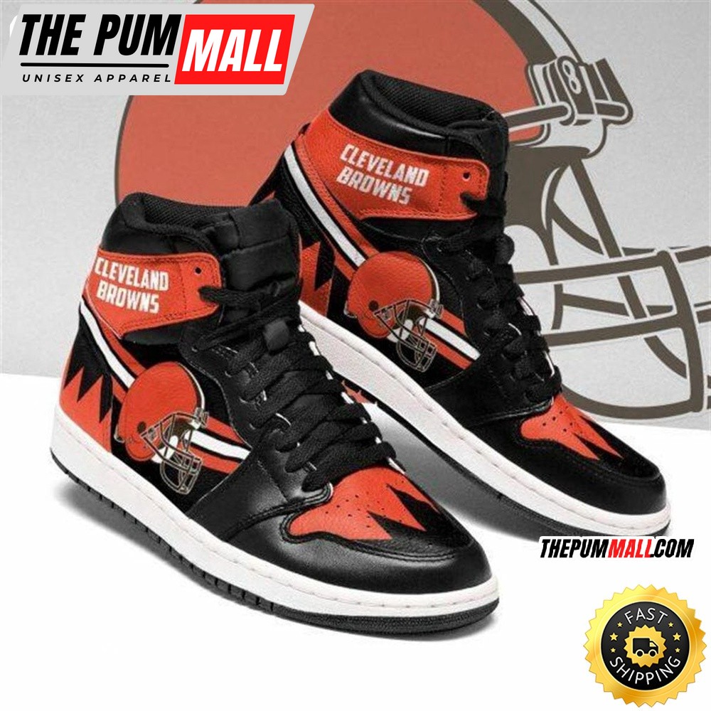 NFL Cleveland Browns Logo Air Jd 1 High Sneakers