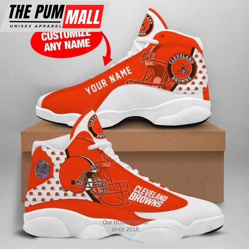 NFL Cleveland Browns Logo Football Team Air Jd 13 Shoes