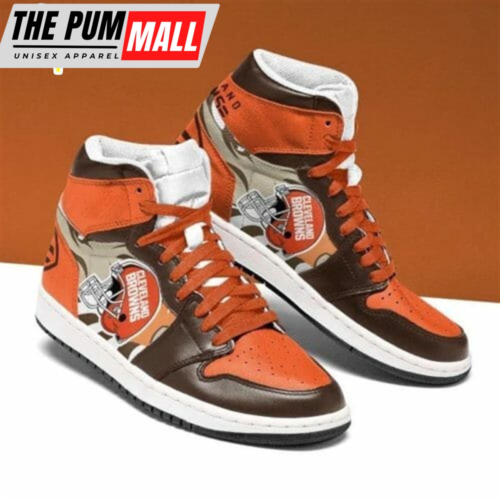 NFL Cleveland Browns Orange Air Jd 1 High Sneakers