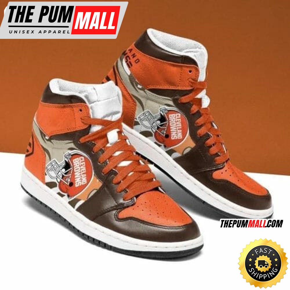 NFL Cleveland Browns Orange Air Jd 1 High Sneakers