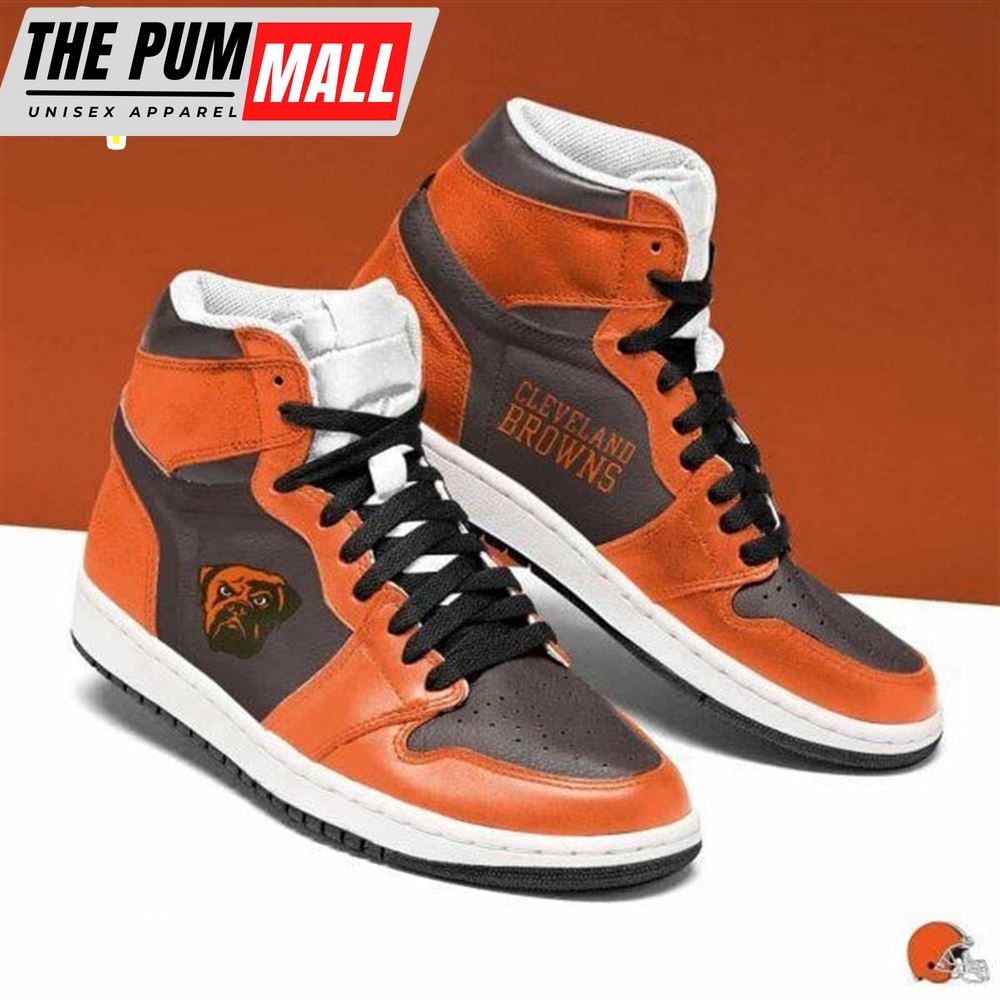 NFL Cleveland Browns Orange Brown Air Jd 1 High Sneakers