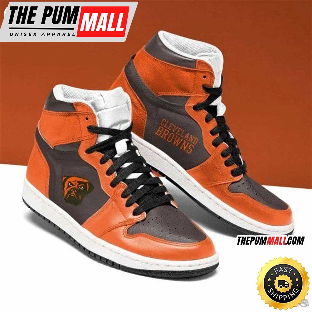 NFL Cleveland Browns Orange Brown Air Jd 1 High Sneakers
