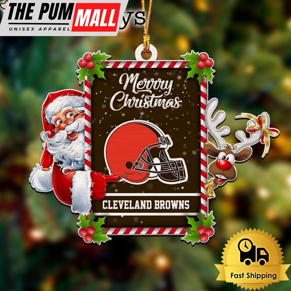 NFL Cleveland Browns Santa Claus Merry Christmas Ornament Limited Edition