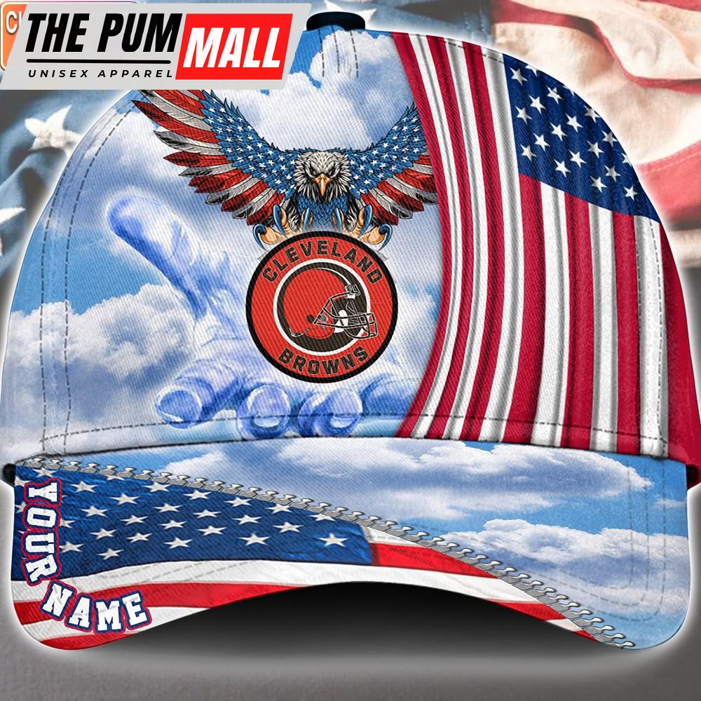 NFL Cleveland Browns Special American Flag Veterans Custom Cap