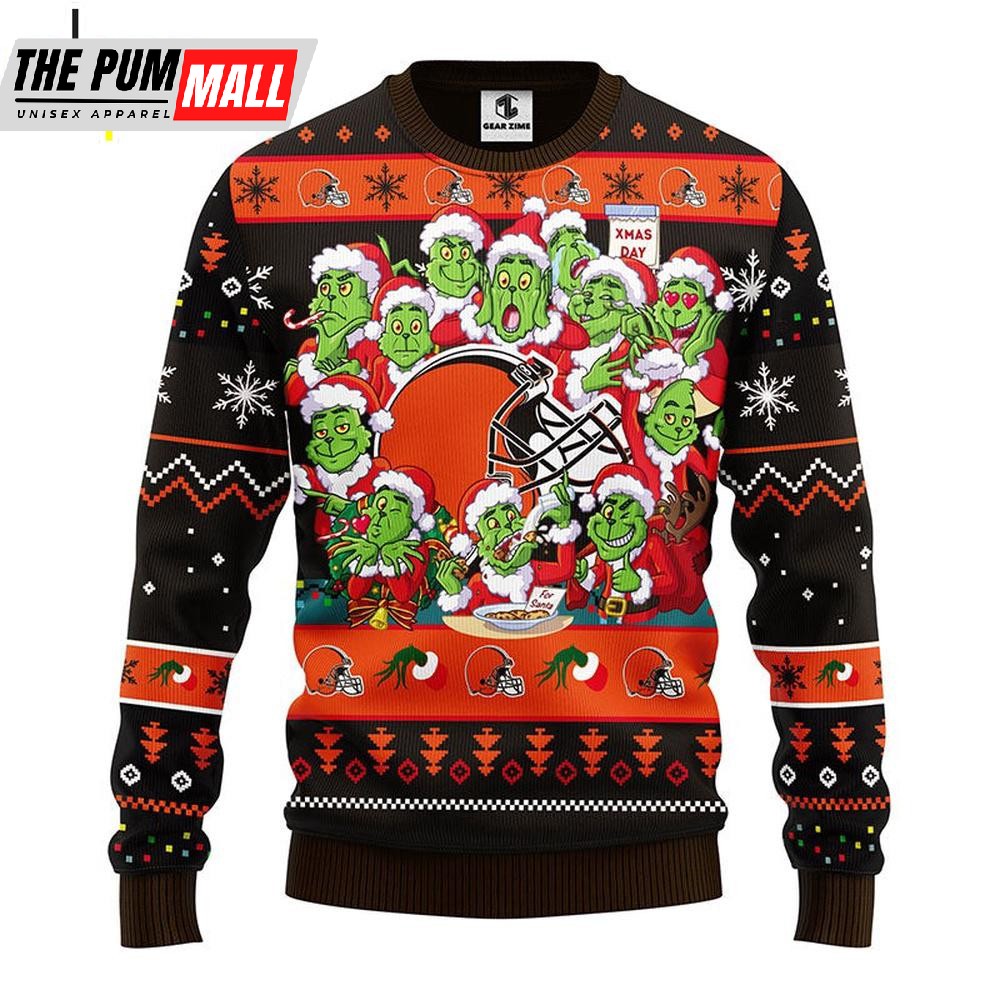 NFL Cleveland Browns The Gricnh Christmas Ugly Sweater