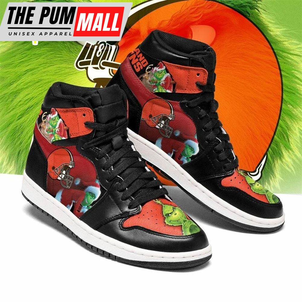 NFL Cleveland Browns The Grinch Christmas Air Jd 1 High Sneakers