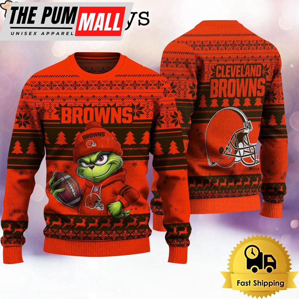 NFL Cleveland Browns The Grinch Ugly Christmas Sweater
