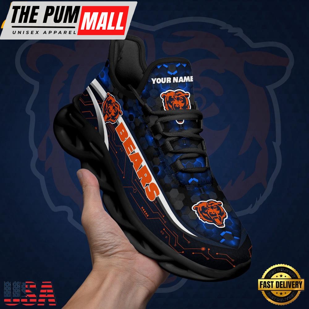 NFL Custom Chicago Bears Name Team Logo Design Max Soul Shoes