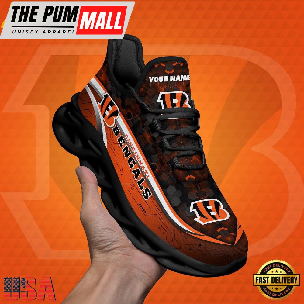 NFL Custom Cincinnati Bengals Name Team Logo Design Max Soul Shoes