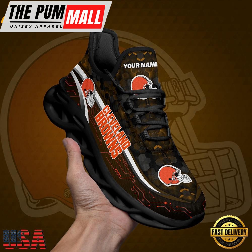 NFL Custom Cleveland Browns Name Team Logo Design Max Soul Shoes