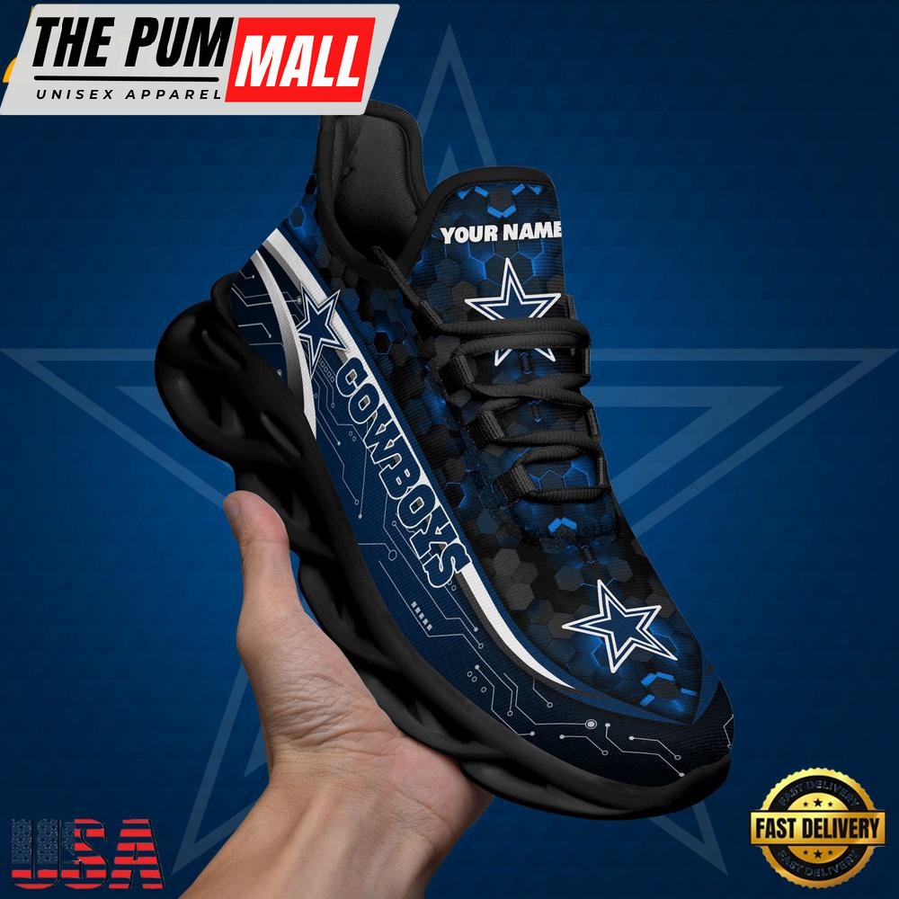 NFL Custom Dallas Cowboys Name Team Logo Design Max Soul Shoes