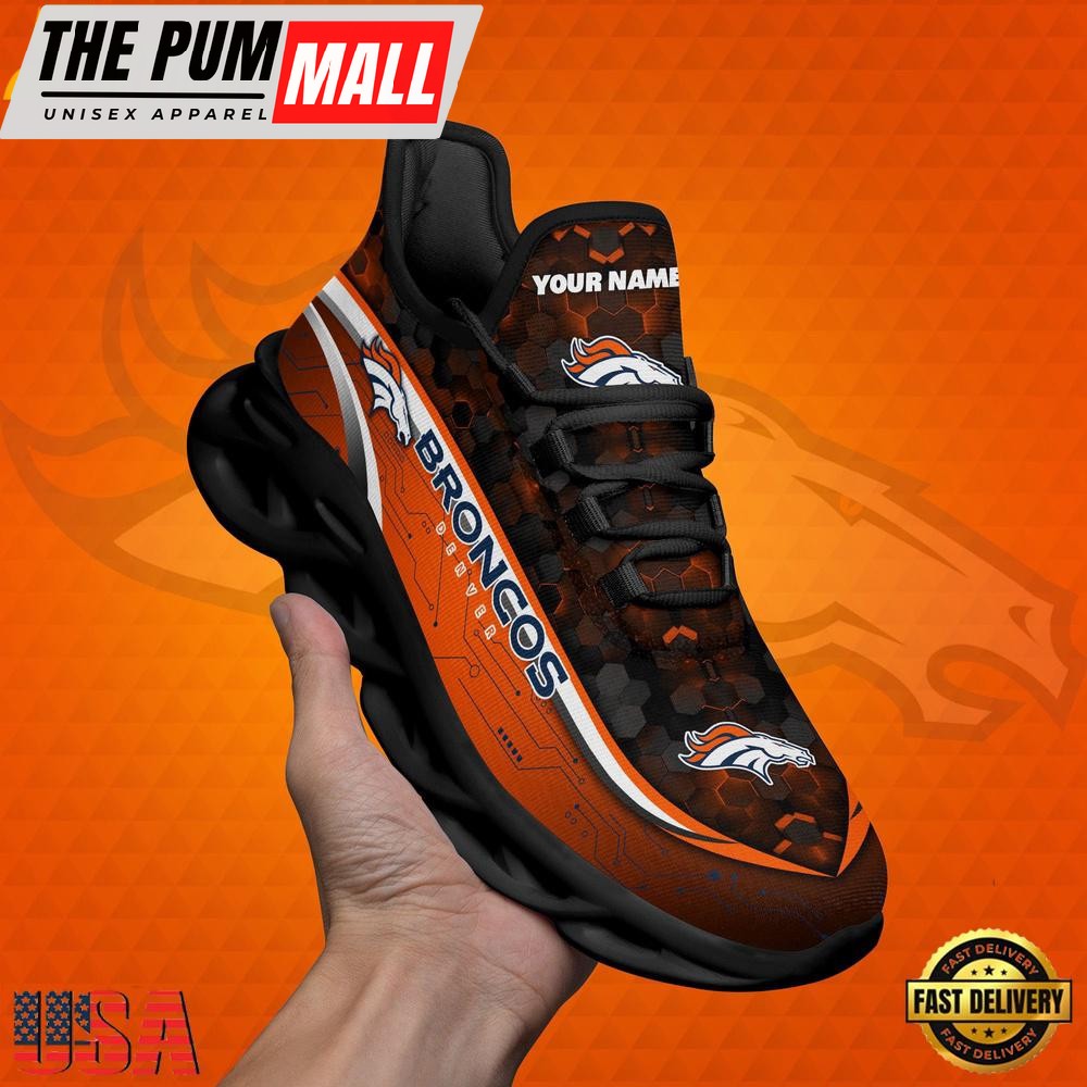 NFL Custom Denver Broncos Name Team Logo Design Max Soul Shoes