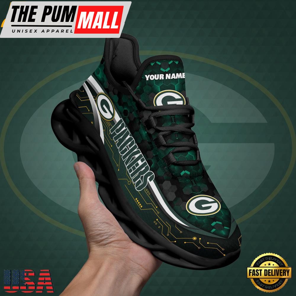 NFL Custom Green Bay Packers Name Team Logo Design Max Soul Shoes
