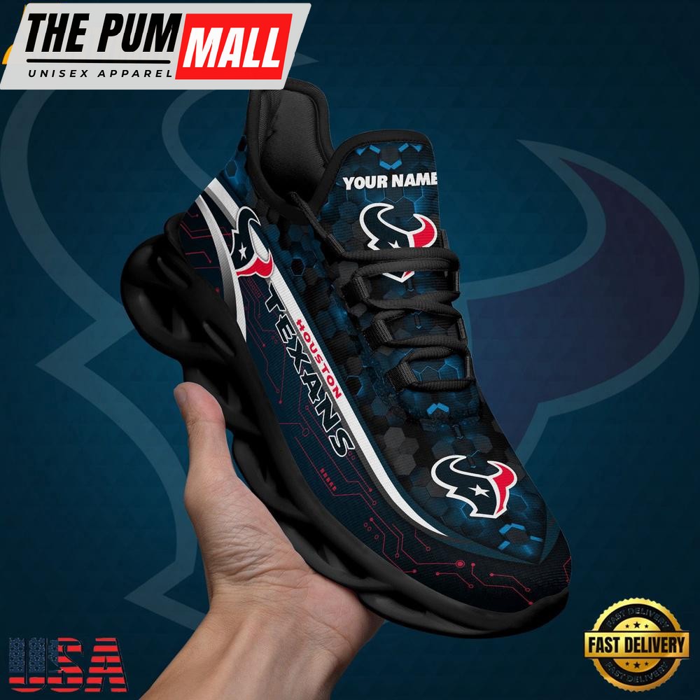 NFL Custom Houston Texans Name Team Logo Design Max Soul Shoes