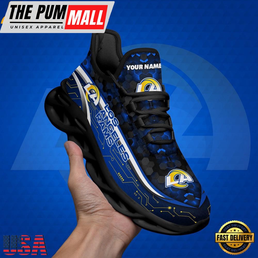 NFL Custom Los Angeles Rams Name Team Logo Design Max Soul Shoes