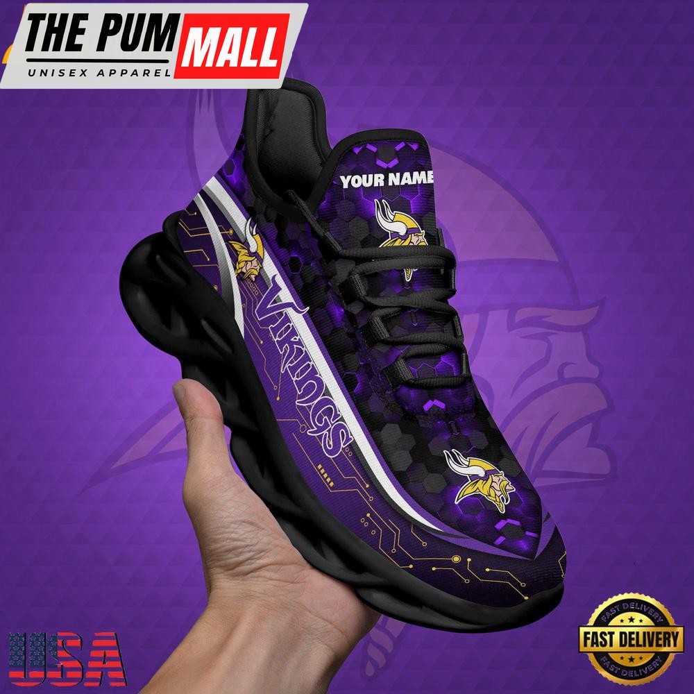 NFL Custom Minnesota Vikings Name Team Logo Design Max Soul Shoes
