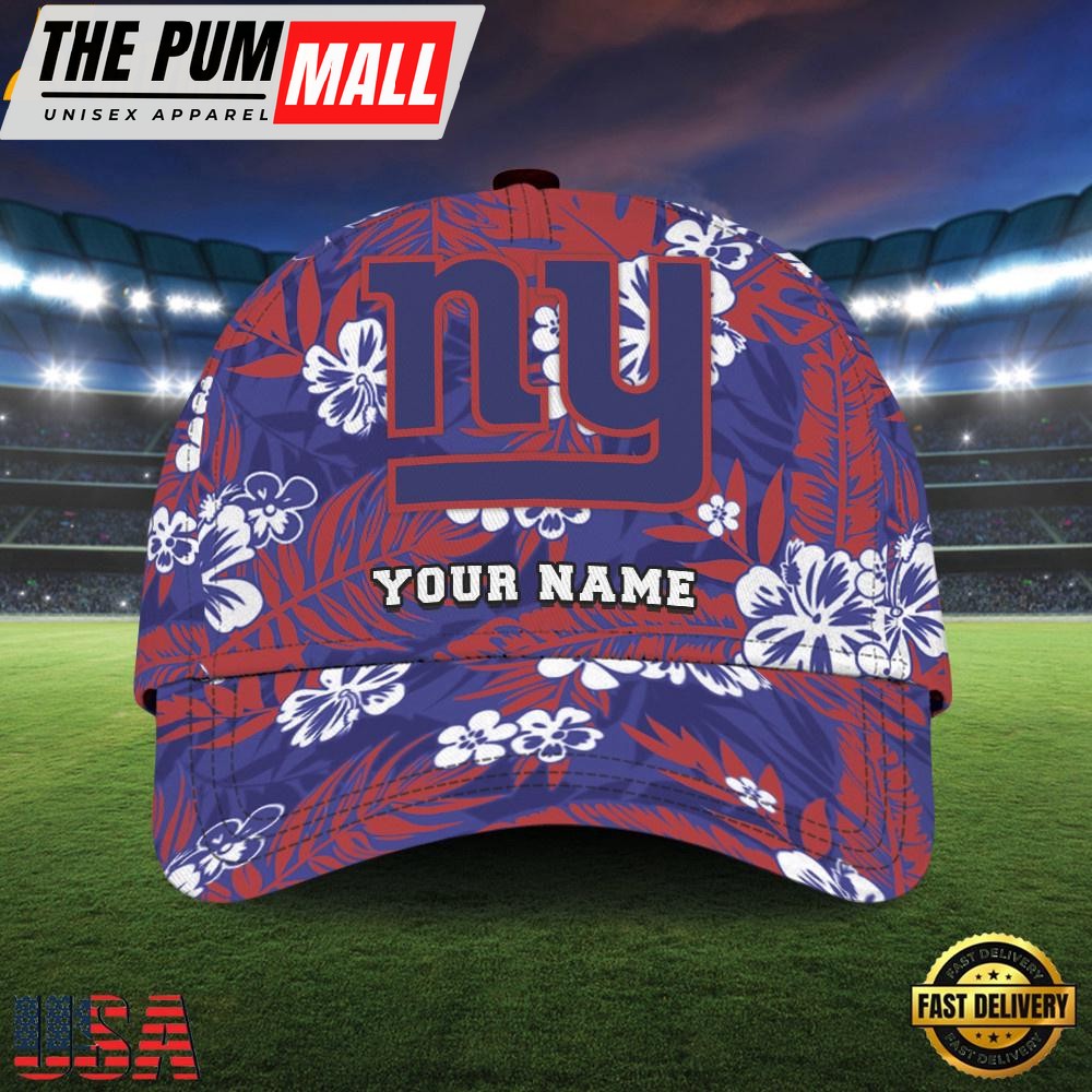 NFL Custom Name New York Giants Flowers Baseball Cap Snapback Hats