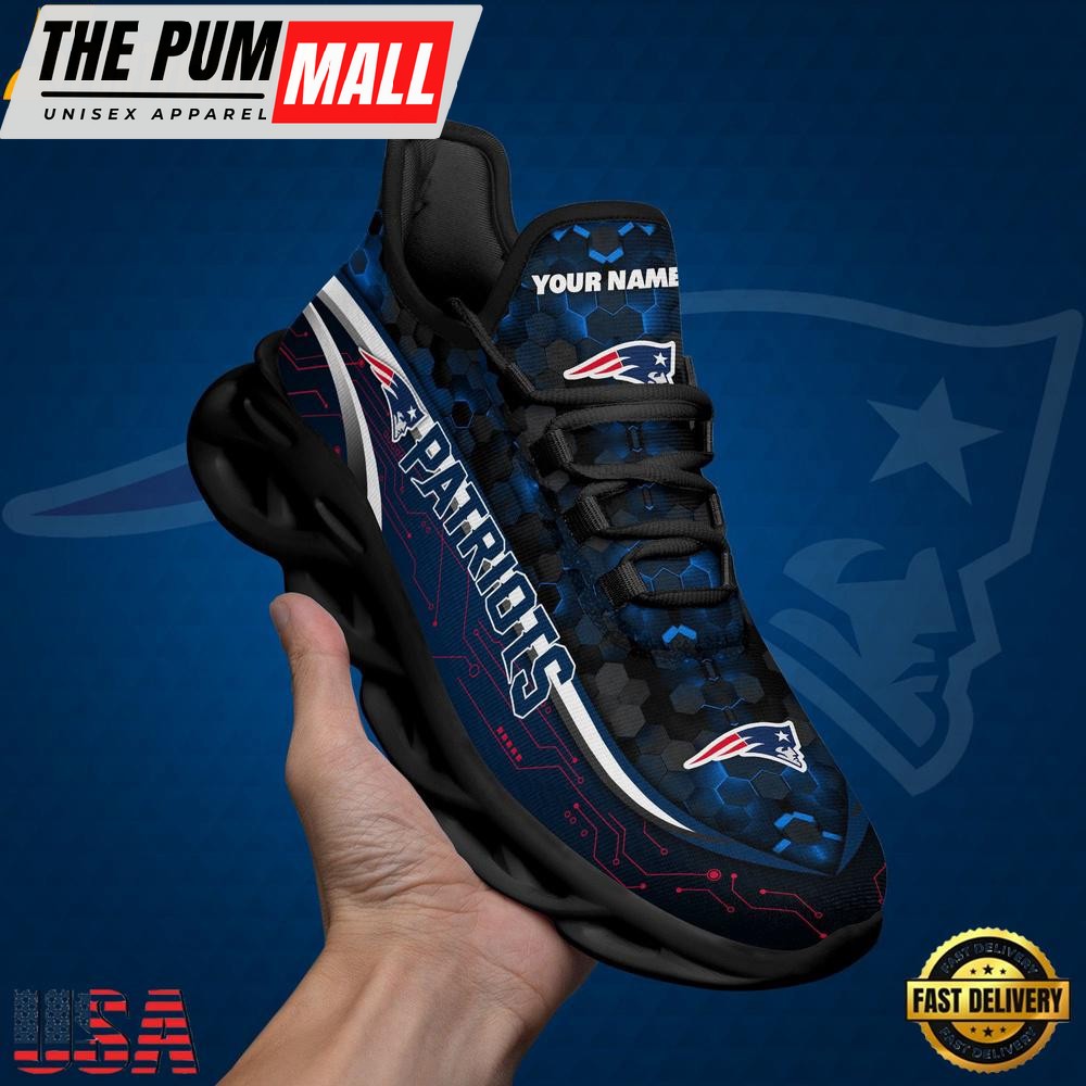 NFL Custom New England Patriots Name Team Logo Design Max Soul Shoes