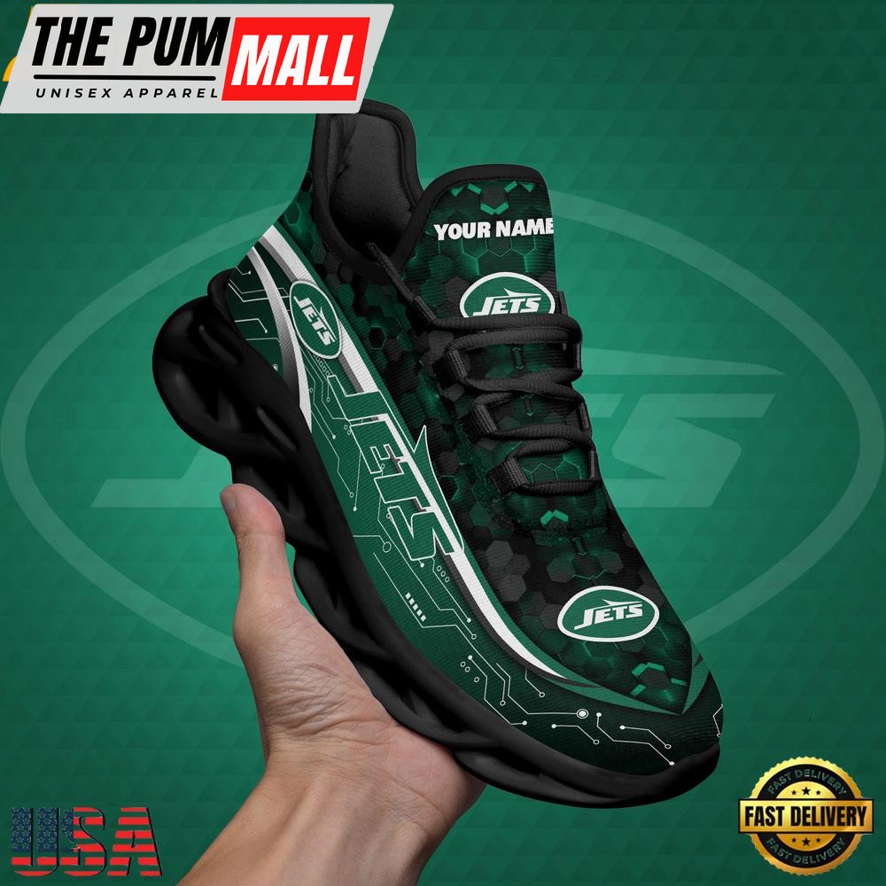 NFL Custom New York Jets Name Team Logo Design Max Soul Shoes
