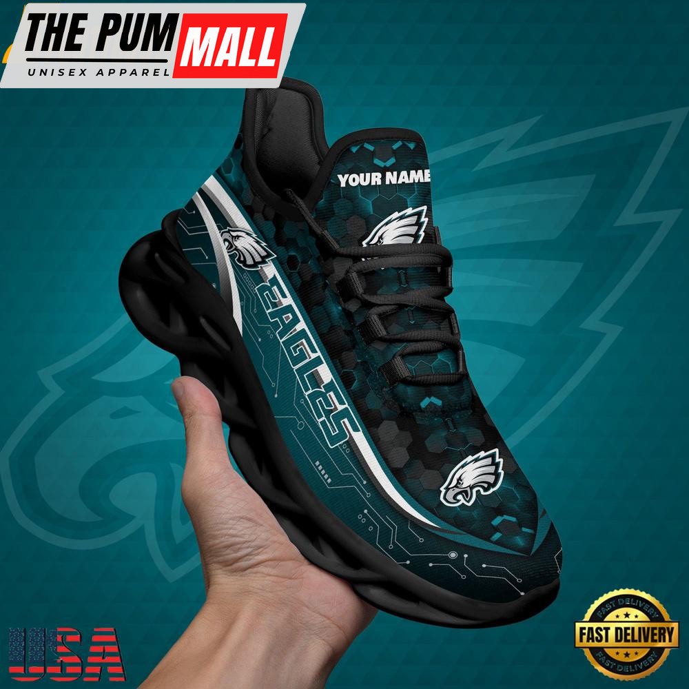 NFL Custom Philadelphia Eagles Name Team Logo Design Max Soul Shoes