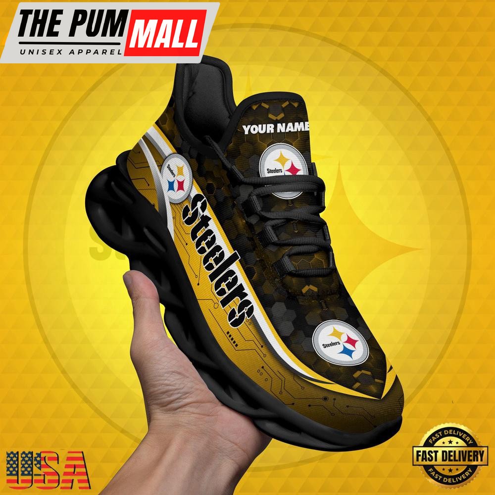 NFL Custom Pittsburgh Steelers Name Team Logo Design Max Soul Shoes