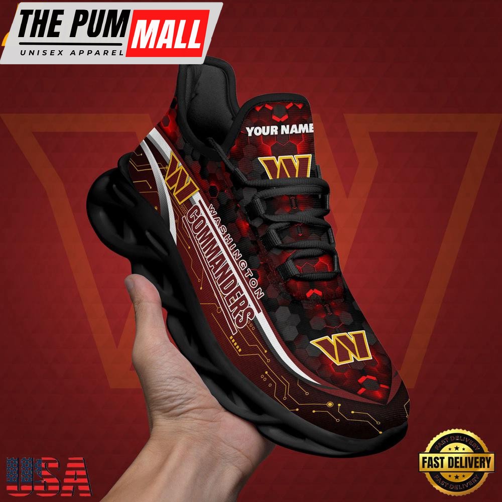 NFL Custom Washington Commanders Name Team Logo Design Max Soul Shoes