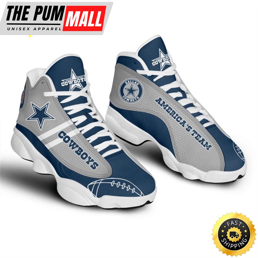 NFL Dallas Cowboys America Team Grey Dark Blue Air Jd 13 Shoes