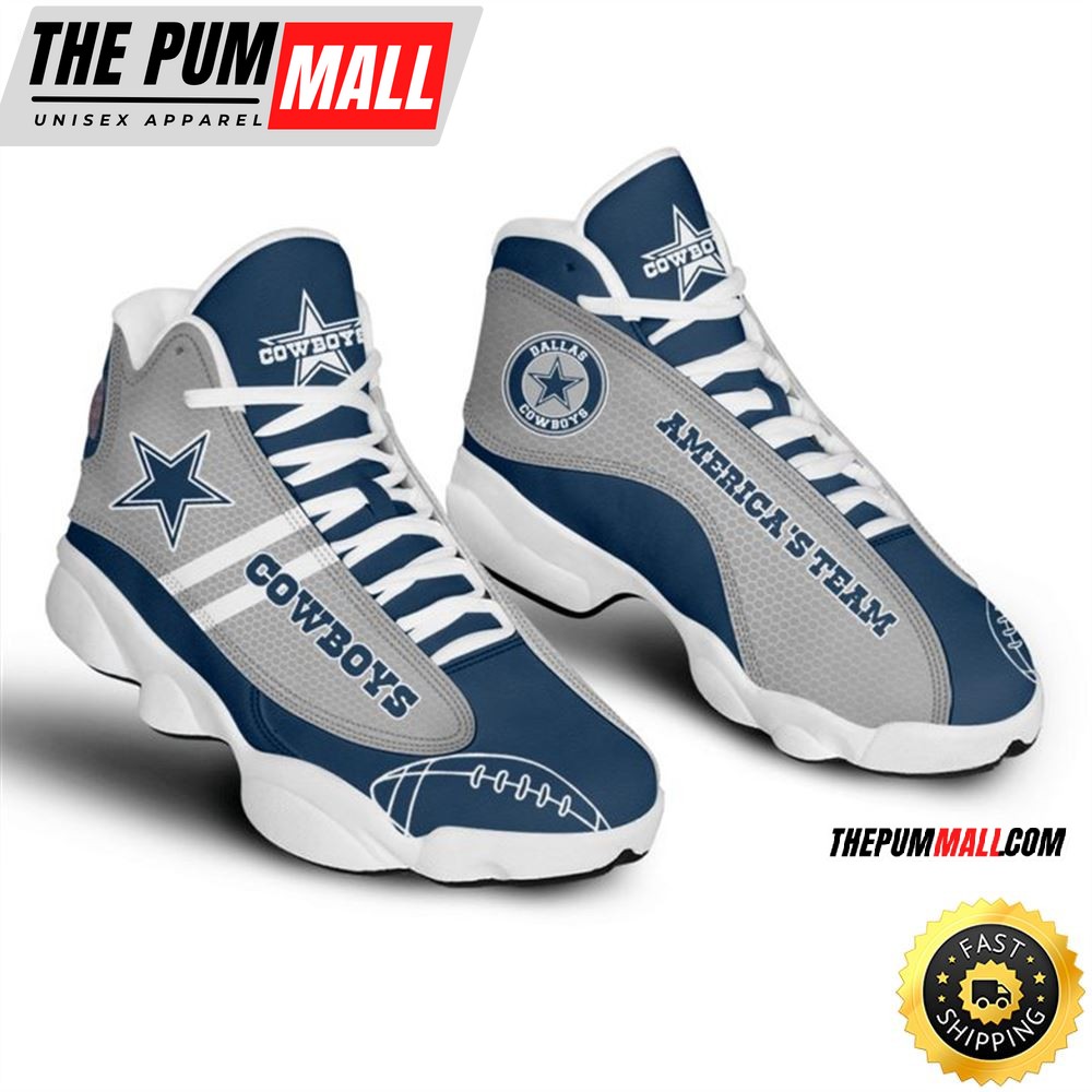 NFL Dallas Cowboys America Team Grey Dark Blue Air Jd 13 Shoes