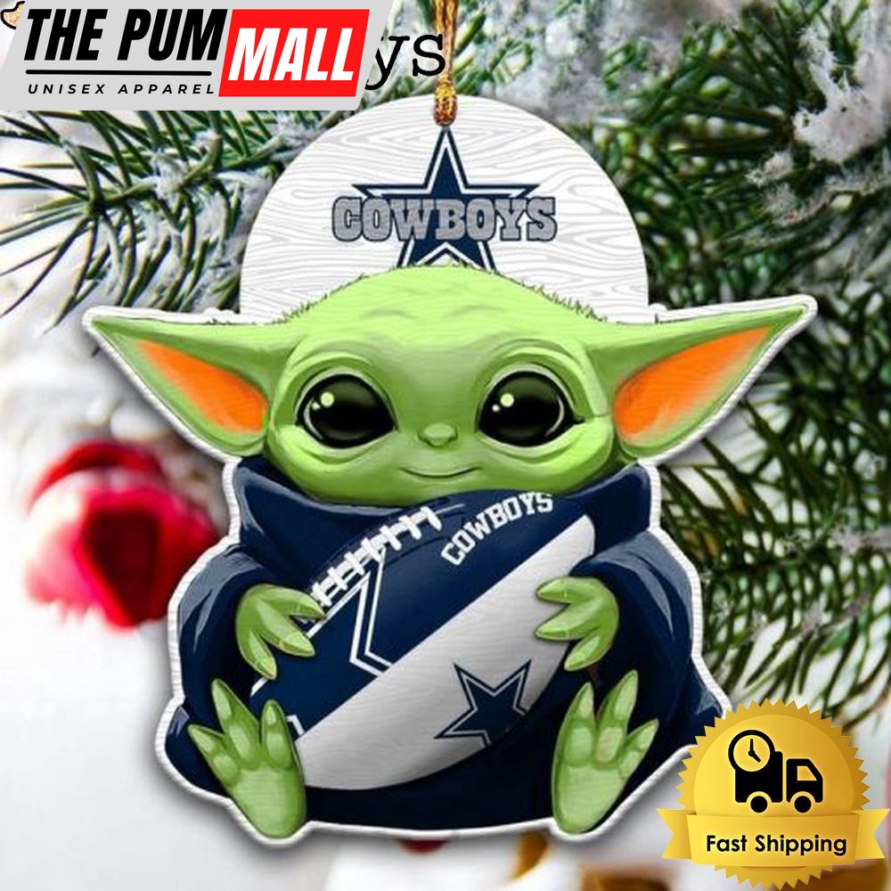 NFL Dallas Cowboys Baby Yoda Christmas Tree Ornament Limited Edition