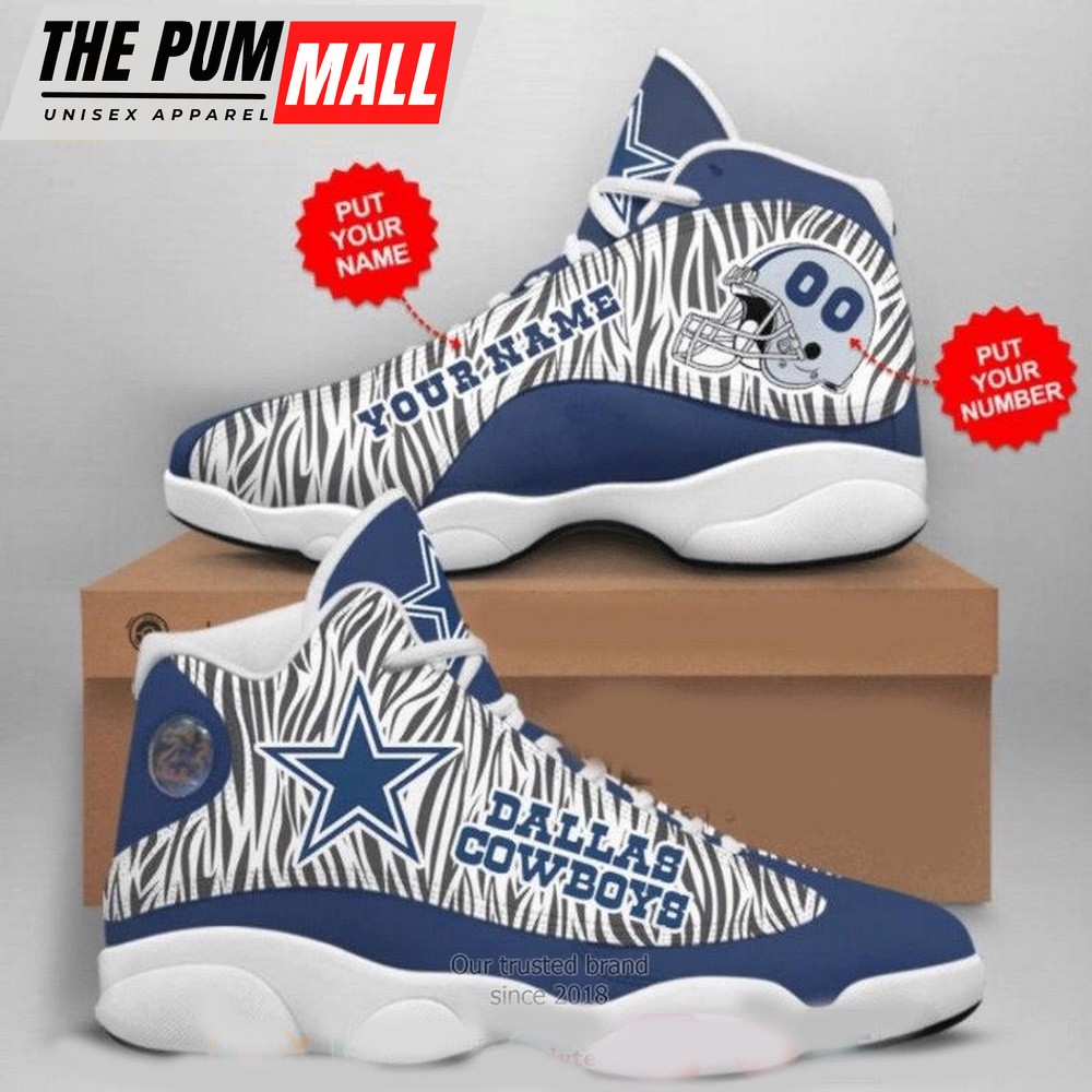 NFL Dallas Cowboys Camo Football Team Custom Air Jd 13 Shoes