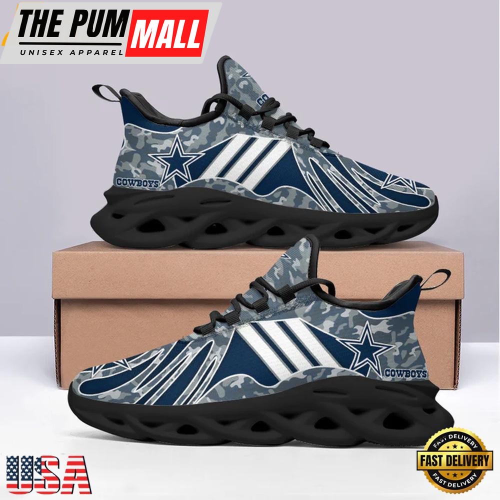 NFL Dallas Cowboys Camo Max Soul Shoes, Running Sneakers Shoes, Fan Gifts