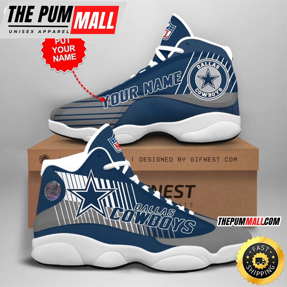 NFL Dallas Cowboys Custom Name Air Jd 13 Shoes V1