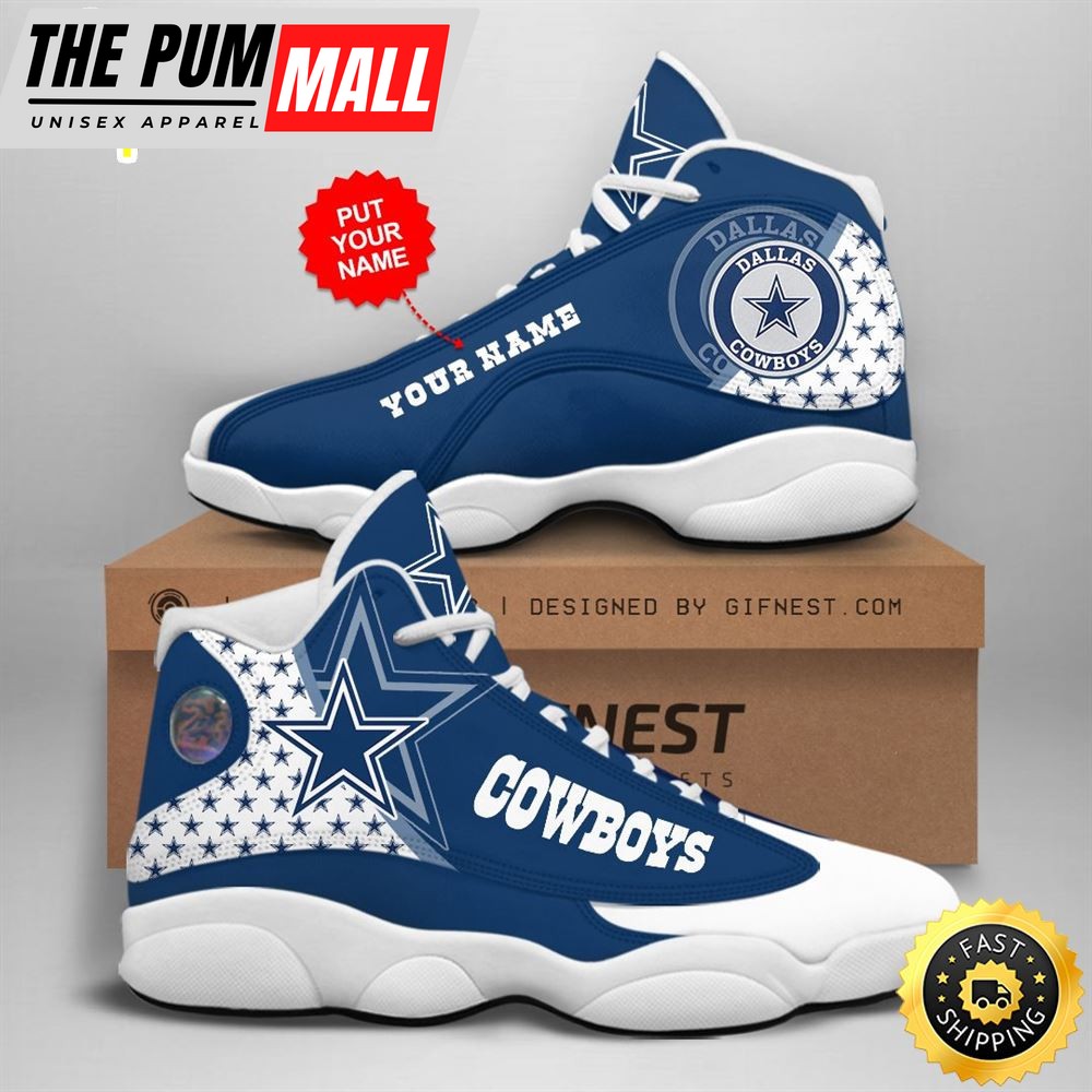 NFL Dallas Cowboys Custom Name Air Jd 13 Shoes V10