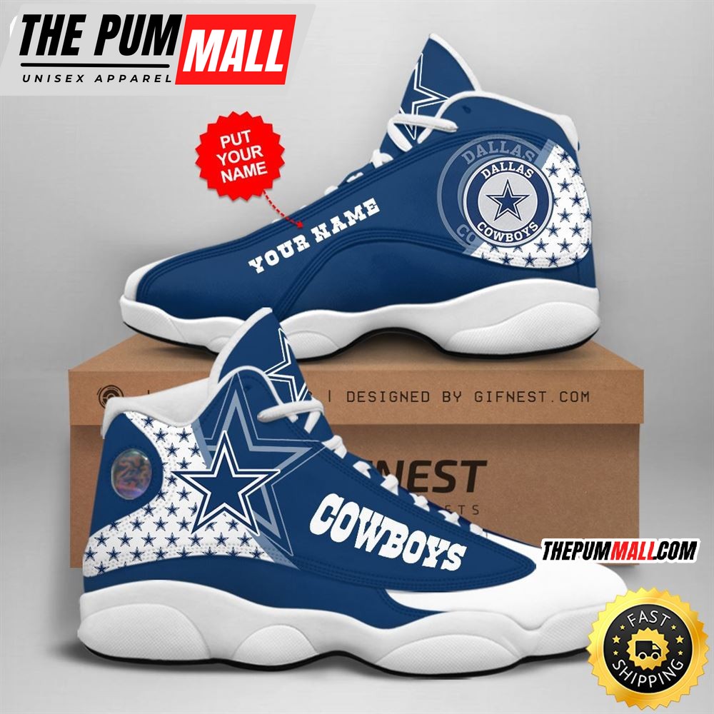 NFL Dallas Cowboys Custom Name Air Jd 13 Shoes V10